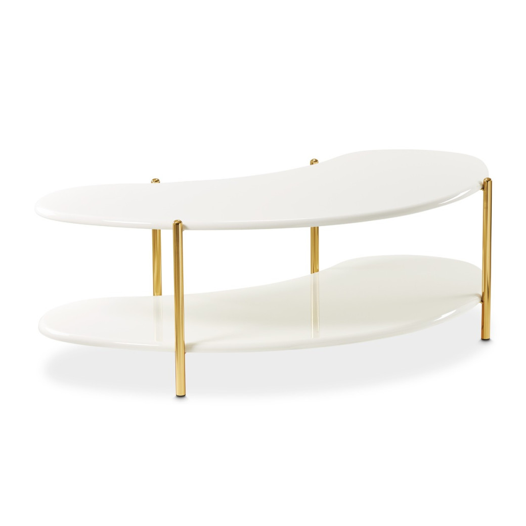 Cocktail Table Pearl White/Gold Sassani Collection By Michael Amini LFR-SSNI201-128