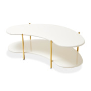Cocktail Table Pearl White/Gold Sassani Collection By Michael Amini LFR-SSNI201-128