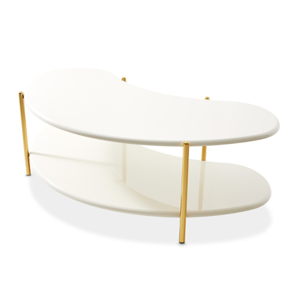 Cocktail Table Pearl White/Gold Sassani Collection By Michael Amini LFR-SSNI201-128