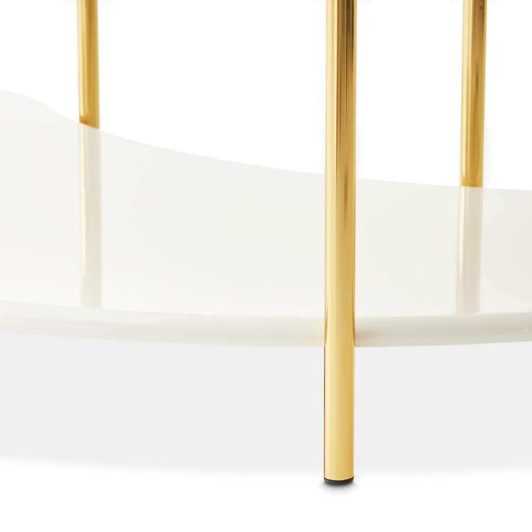 Cocktail Table Pearl White/Gold Sassani Collection By Michael Amini LFR-SSNI201-128