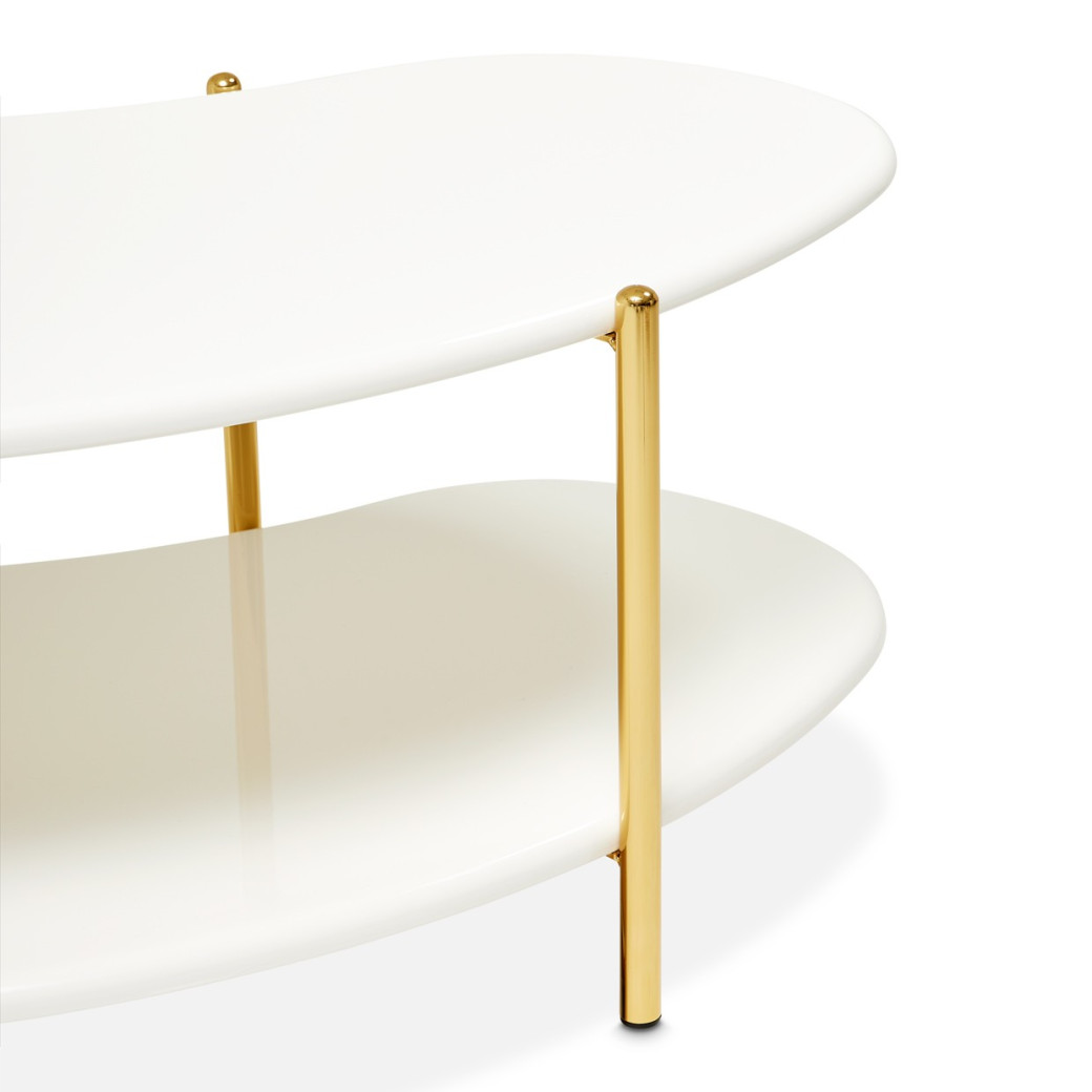 Cocktail Table Pearl White/Gold Sassani Collection By Michael Amini LFR-SSNI201-128