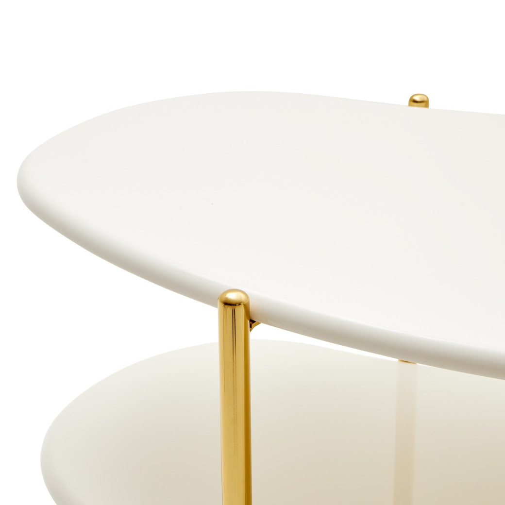 Cocktail Table Pearl White/Gold Sassani Collection By Michael Amini LFR-SSNI201-128