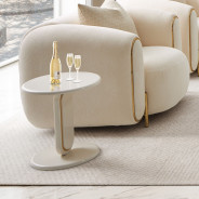 End Table Pearl White/Gold Sassani Collection By Michael Amini LFR-SSNI202-128