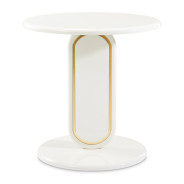 End Table Pearl White/Gold Sassani Collection By Michael Amini LFR-SSNI202-128
