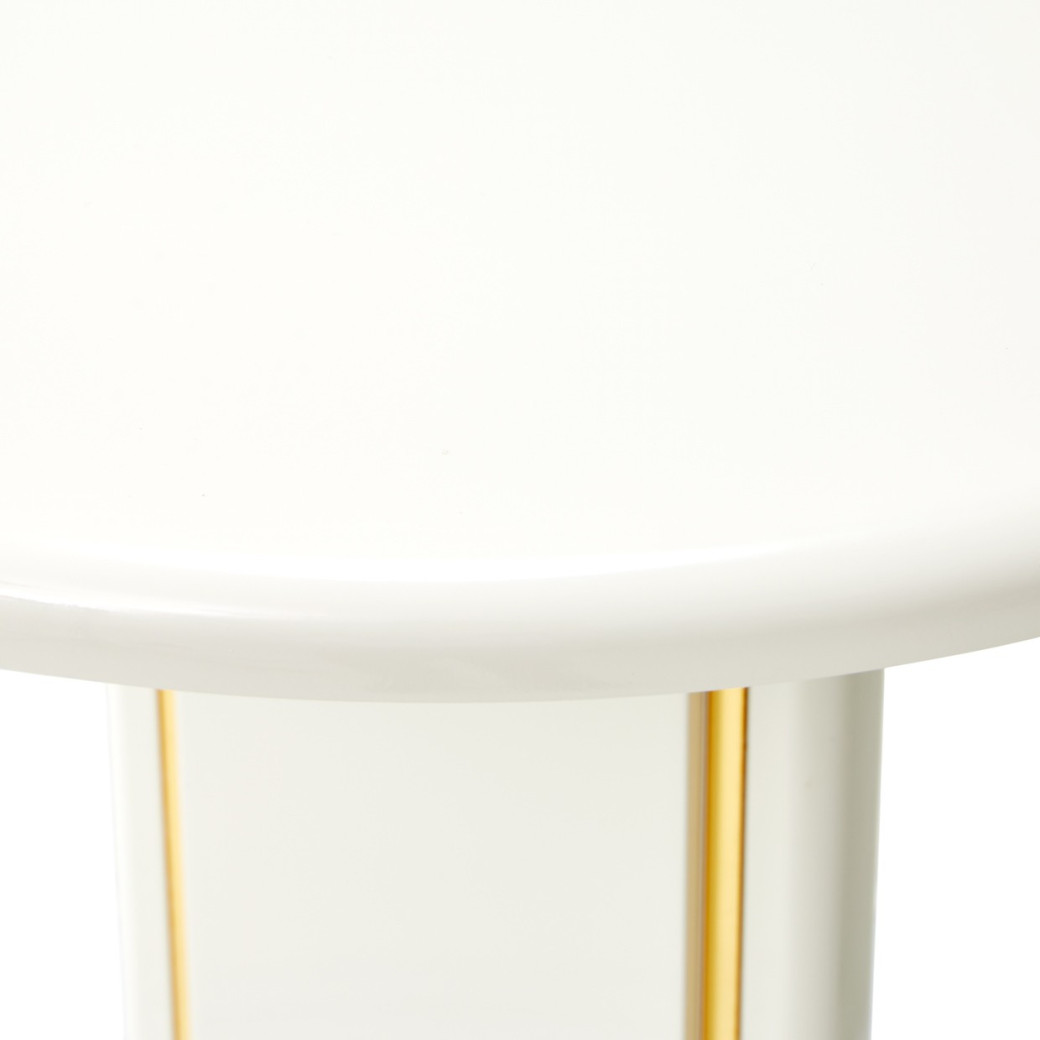 End Table Pearl White/Gold Sassani Collection By Michael Amini LFR-SSNI202-128