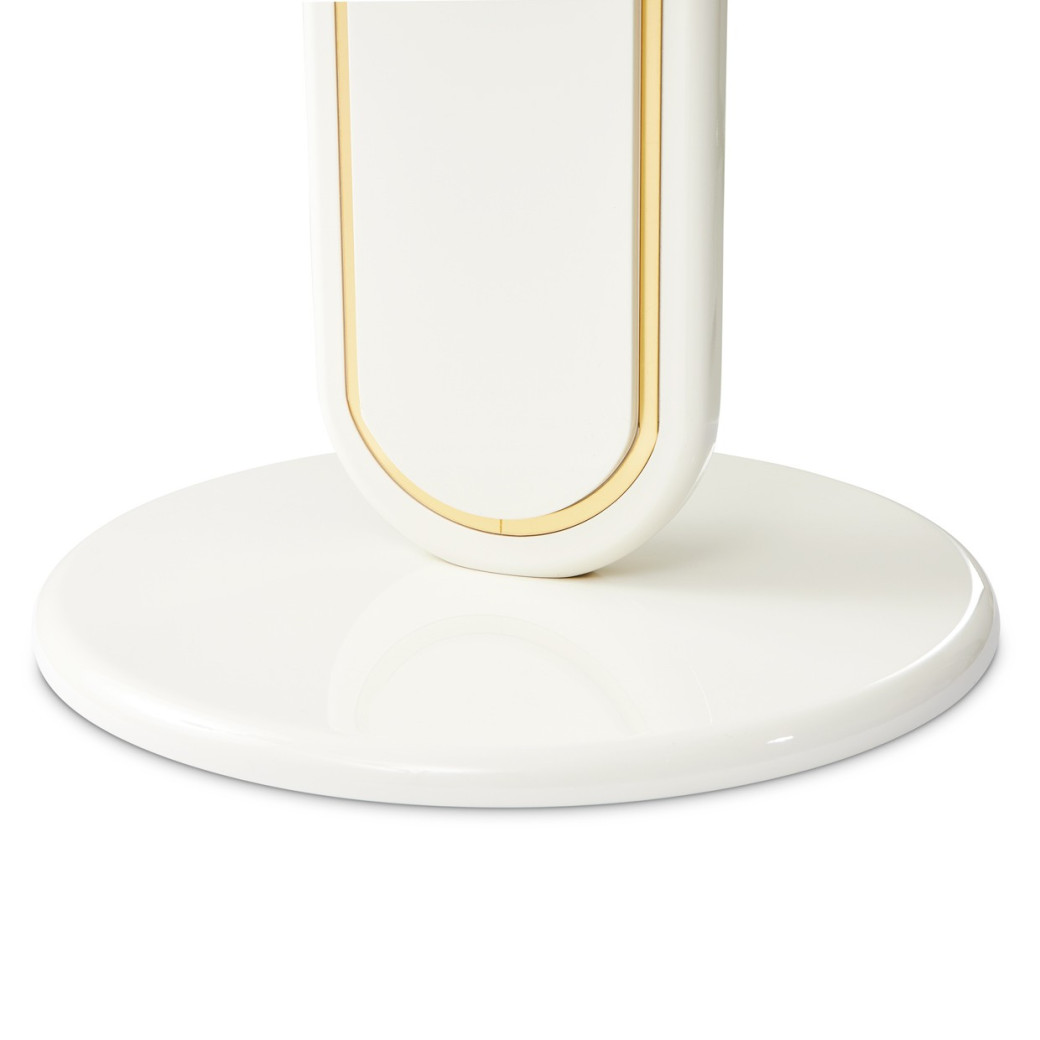 End Table Pearl White/Gold Sassani Collection By Michael Amini LFR-SSNI202-128