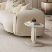 Accent Table Pearl White/Gold Sassani Collection By Michael Amini LFR-SSNI222-128