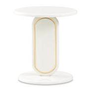 Accent Table Pearl White/Gold Sassani Collection By Michael Amini LFR-SSNI222-128