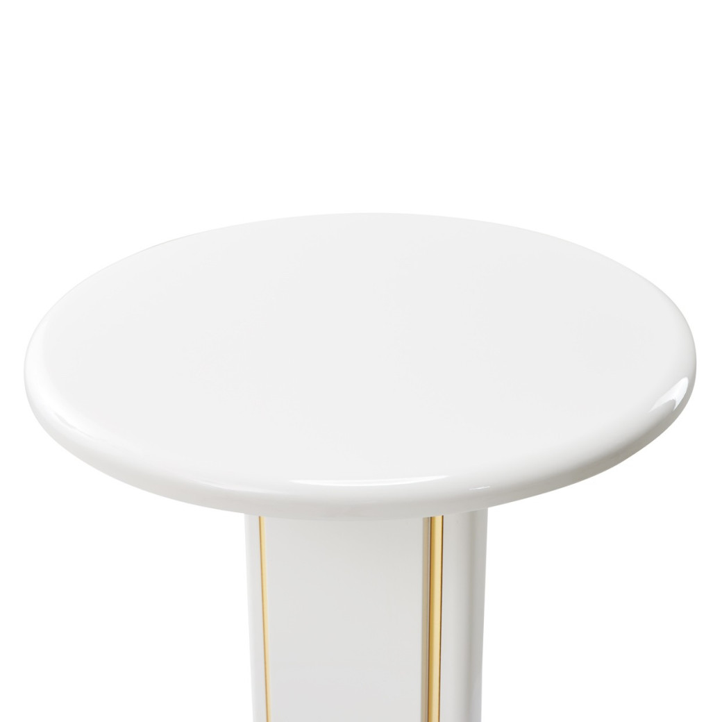 Accent Table Pearl White/Gold Sassani Collection By Michael Amini LFR-SSNI222-128