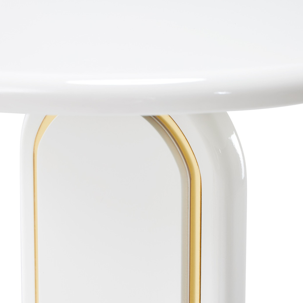 Accent Table Pearl White/Gold Sassani Collection By Michael Amini LFR-SSNI222-128