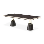 7PC Double Pedestal Dining Table Glossy Charcoal Sand Carmela Collection by Michael Amimi  LFR-CRMA002-830