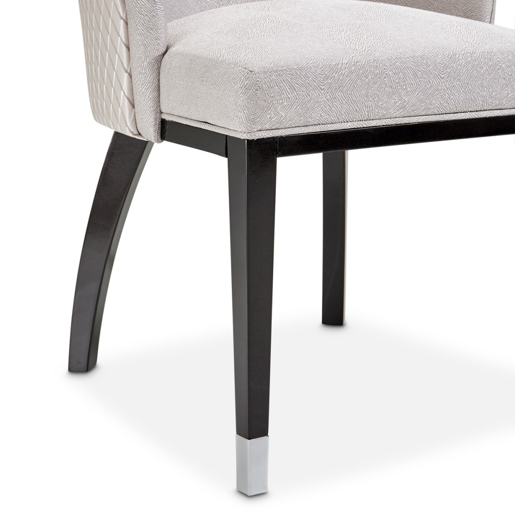 7PC Double Pedestal Dining Table Glossy Charcoal Sand Carmela Collection by Michael Amimi  LFR-CRMA002-830