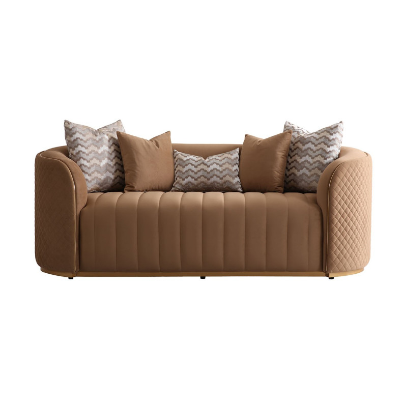 Loveseat Caramel Gold Ariana Collection by Michael Amini LFR-ARNA825-CML-806