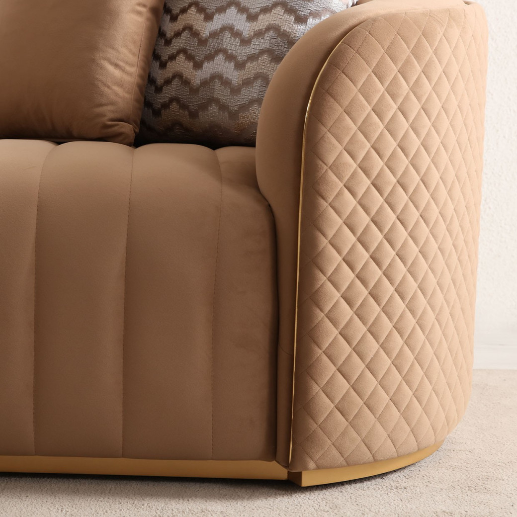 Loveseat Caramel Gold Ariana Collection by Michael Amini LFR-ARNA825-CML-806