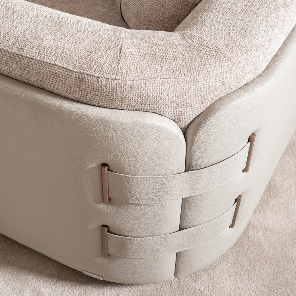 Chair 1/2 Mink Light Ash Canberra Collection By Michael Amini LFR-CNBA838-MNK-120