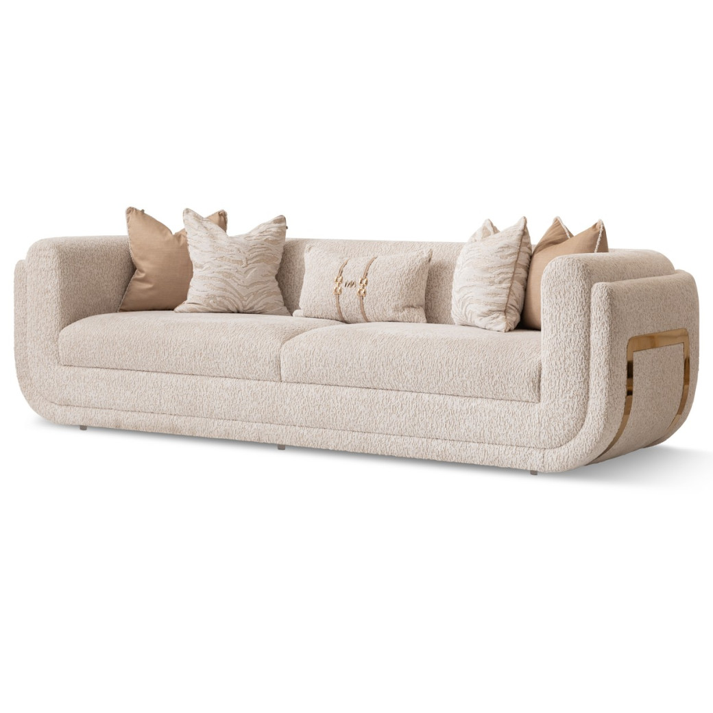 Standard Sofa Cashmere Bright Gold Savannah Breeze Collection By Michael Amini  LFR-SBRZ815-CSM-806