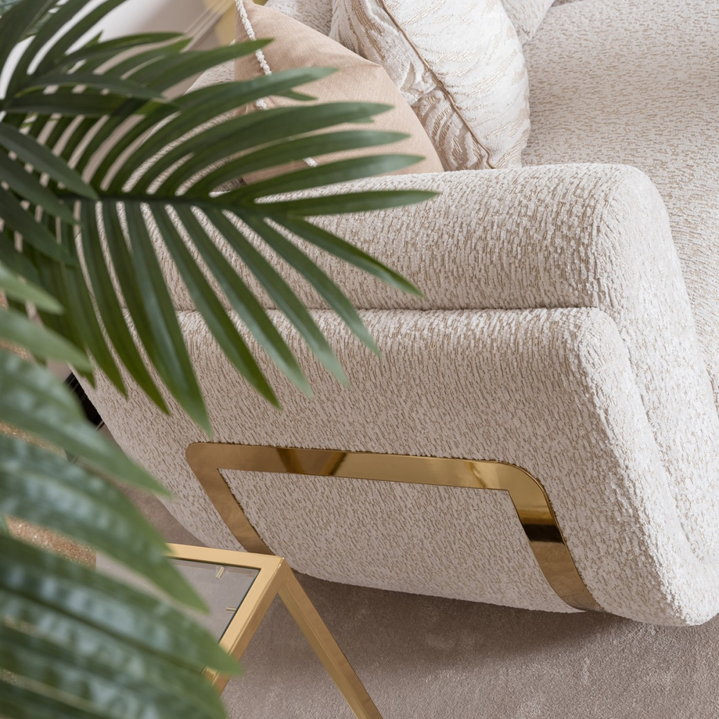 Standard Sofa Cashmere Bright Gold Savannah Breeze Collection By Michael Amini  LFR-SBRZ815-CSM-806