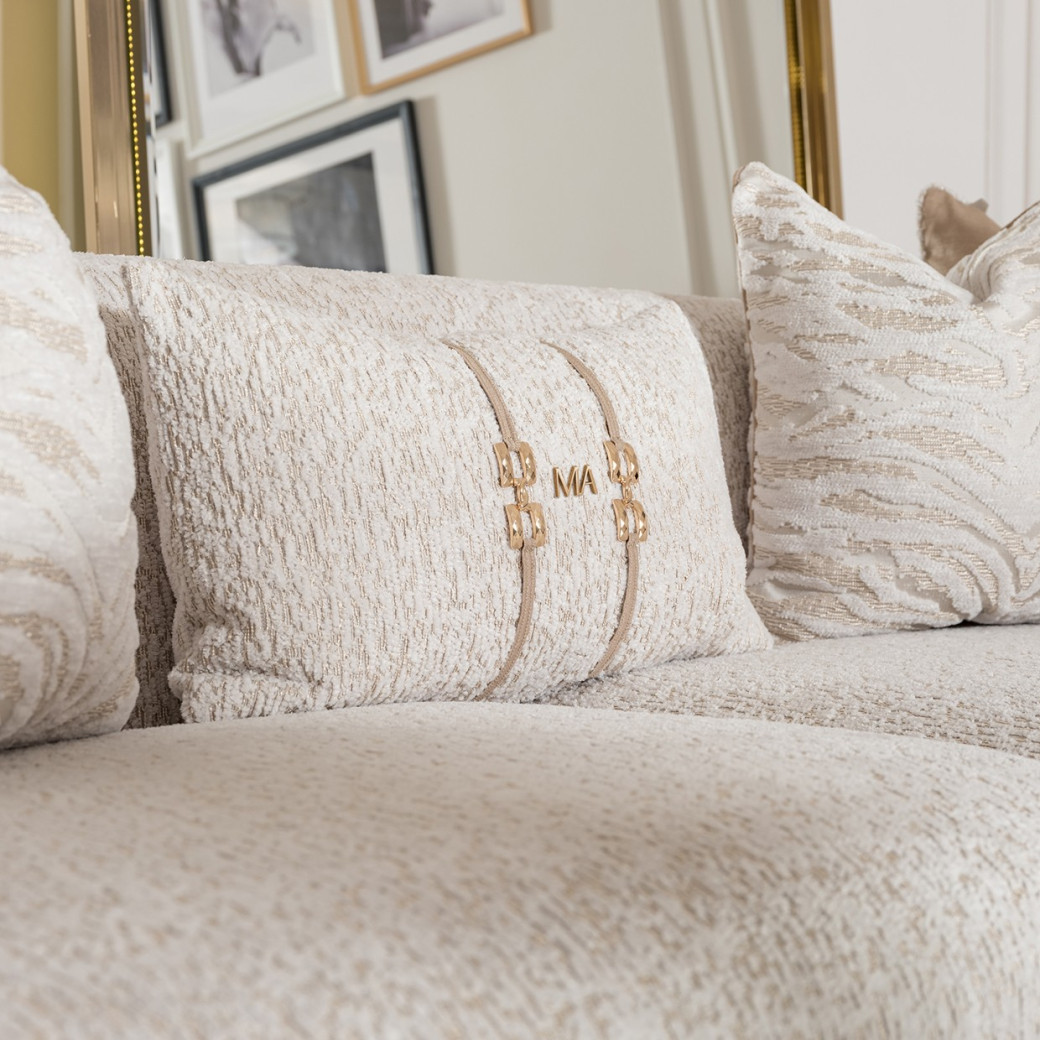 Standard Sofa Cashmere Bright Gold Savannah Breeze Collection By Michael Amini  LFR-SBRZ815-CSM-806