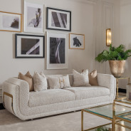 Mansion Sofa Cashmere Bright Gold Savannah Breeze Collection by Michael Amini  LFR-SBRZ816-CSM-806