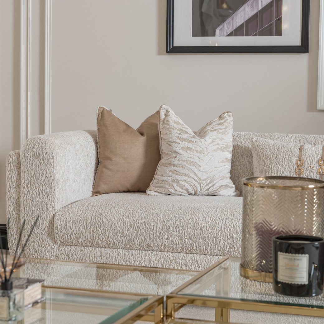 Mansion Sofa Cashmere Bright Gold Savannah Breeze Collection by Michael Amini  LFR-SBRZ816-CSM-806