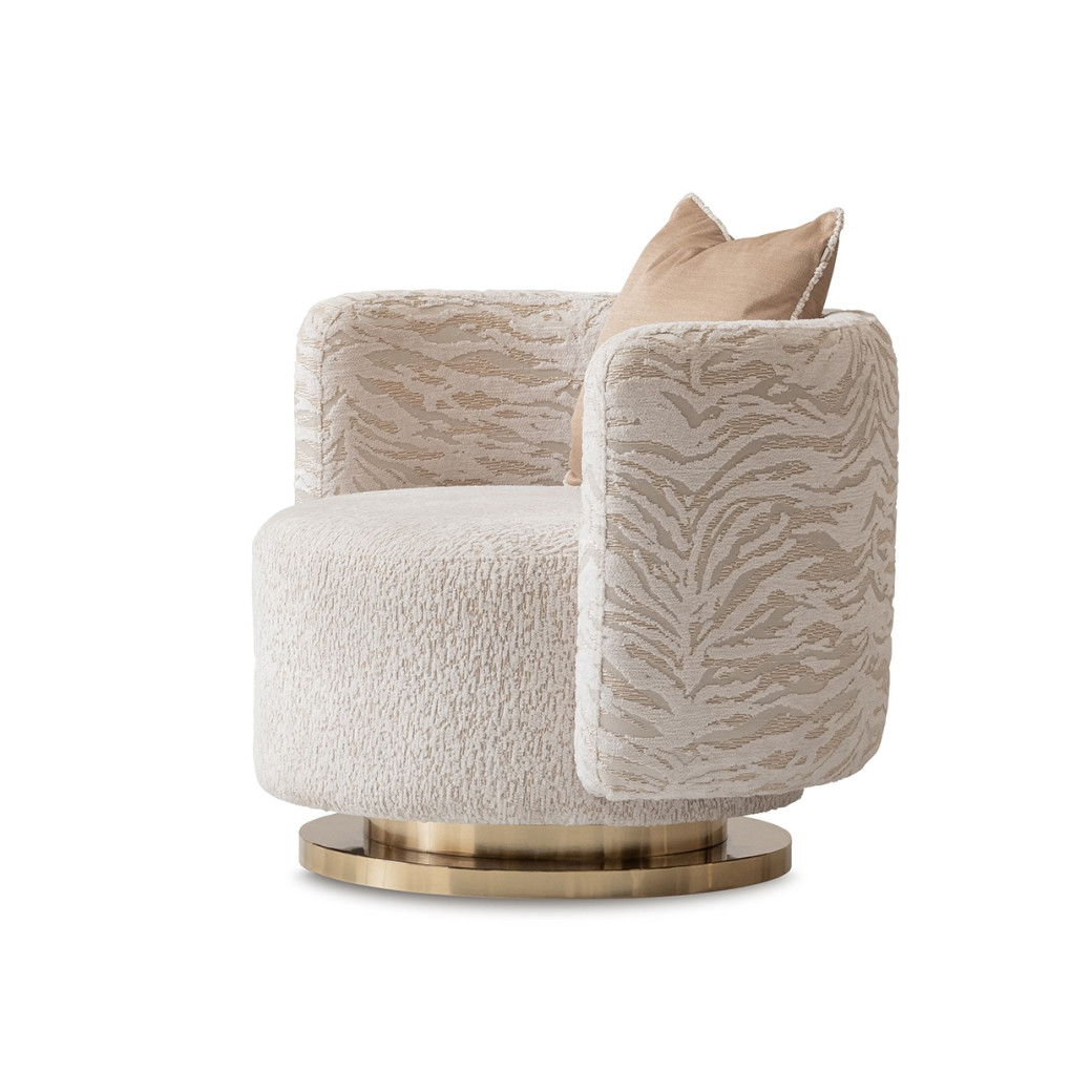 Swivel Chair Cashmere Bright Gold Savannah Breeze Collection By Michael Amini LFR-SBRZ839-CSM-806