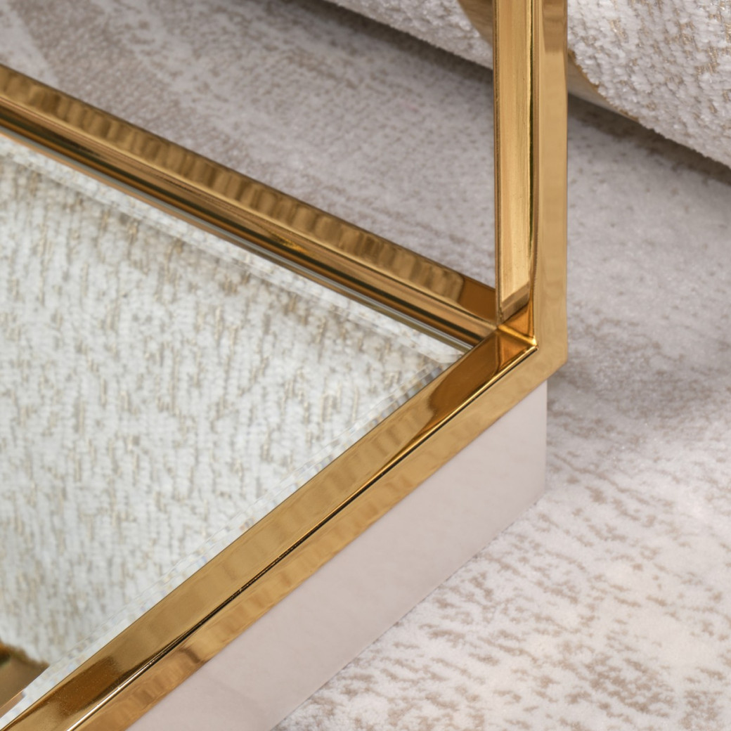 End Table Bright Gold  Savannah Breeze Collection by Michael Amini  LFR-SBRZ202-806