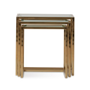 Nesting Tables 3pc Set Bright Gold Savannah Breeze Collection by Michael Amini LFR-SBRZ224-806