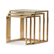 Nesting Tables 3pc Set Bright Gold Savannah Breeze Collection by Michael Amini LFR-SBRZ224-806