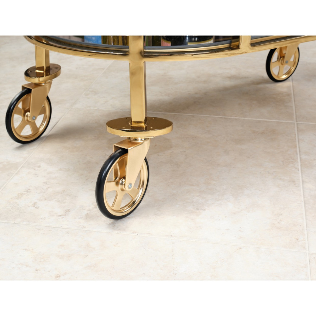 Serving Cart Bright Gold Savannah Breeze Collection by Michael Amini   LFR-SBRZ225-806