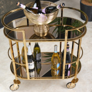 Serving Cart Bright Gold Savannah Breeze Collection by Michael Amini   LFR-SBRZ225-806