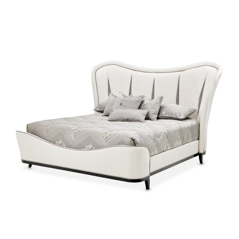 Eastern King Upholstered 3pc Bed Tuxedo Collection By Michael Amini 9087000EK-832