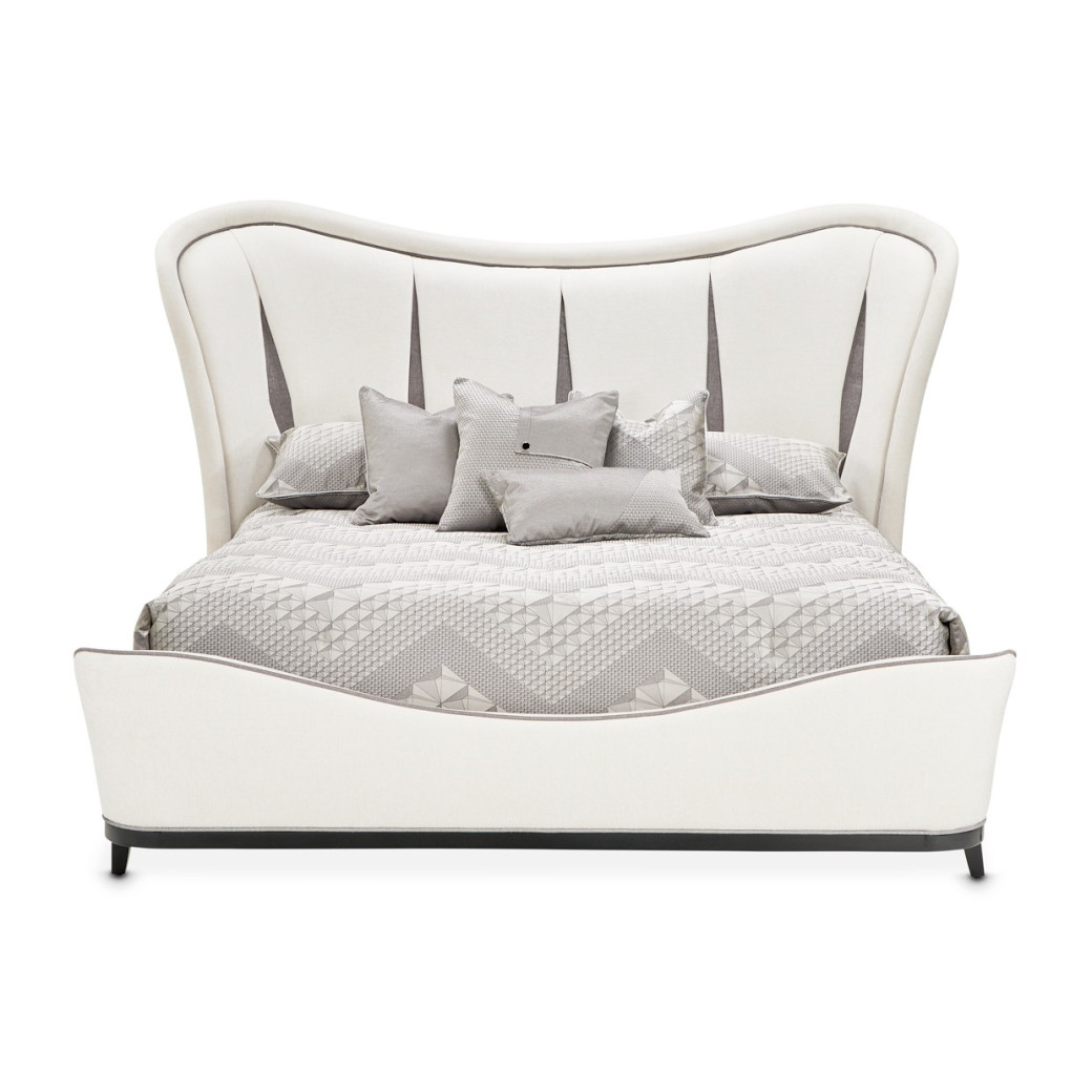 Eastern King Upholstered 3pc Bed Tuxedo Collection By Michael Amini 9087000EK-832