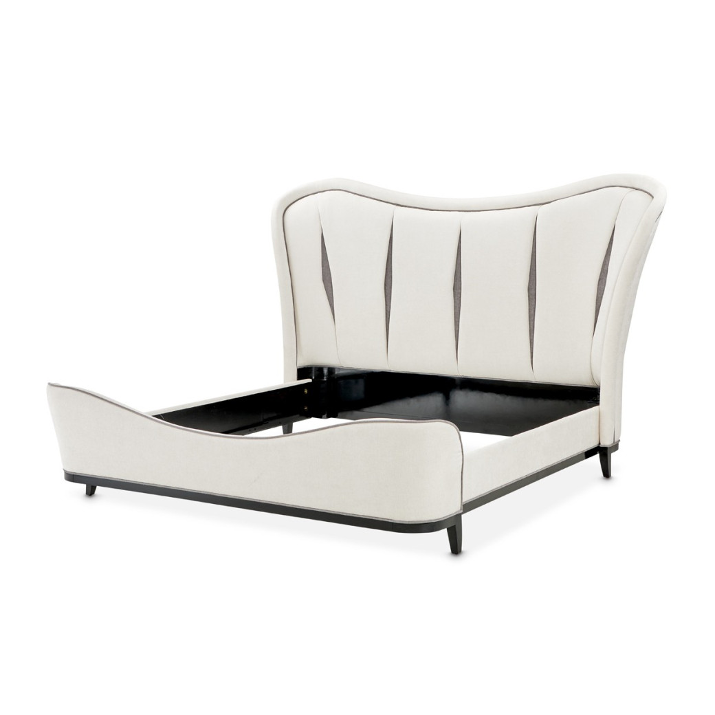 Eastern King Upholstered 3pc Bed Tuxedo Collection By Michael Amini 9087000EK-832