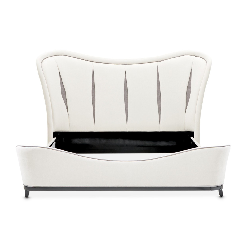 Eastern King Upholstered 3pc Bed Tuxedo Collection By Michael Amini 9087000EK-832