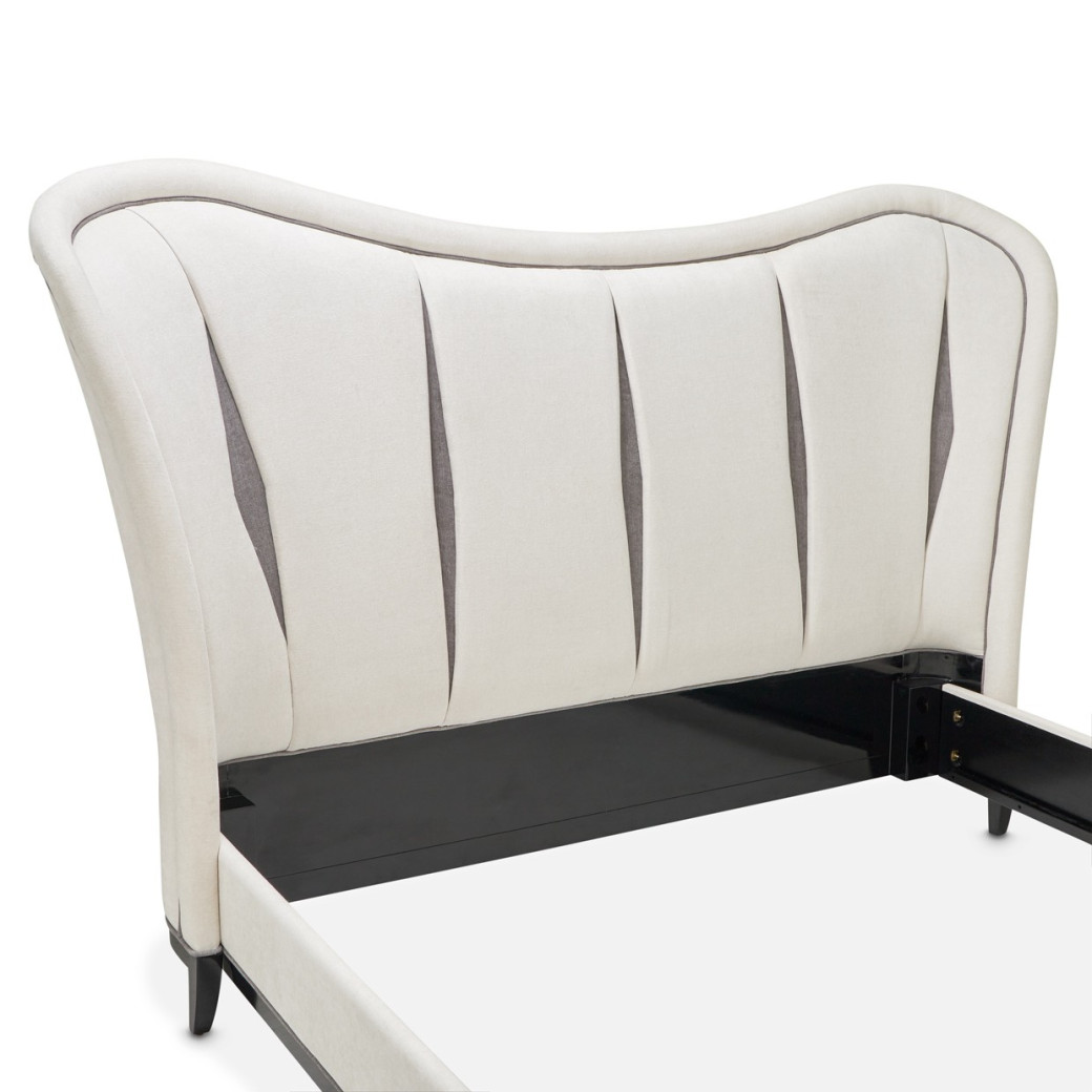 Eastern King Upholstered 3pc Bed Tuxedo Collection By Michael Amini 9087000EK-832