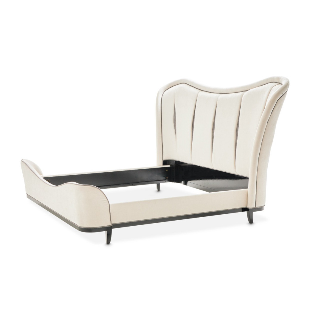 Eastern King Upholstered 3pc Bed Tuxedo Collection By Michael Amini 9087000EK-832