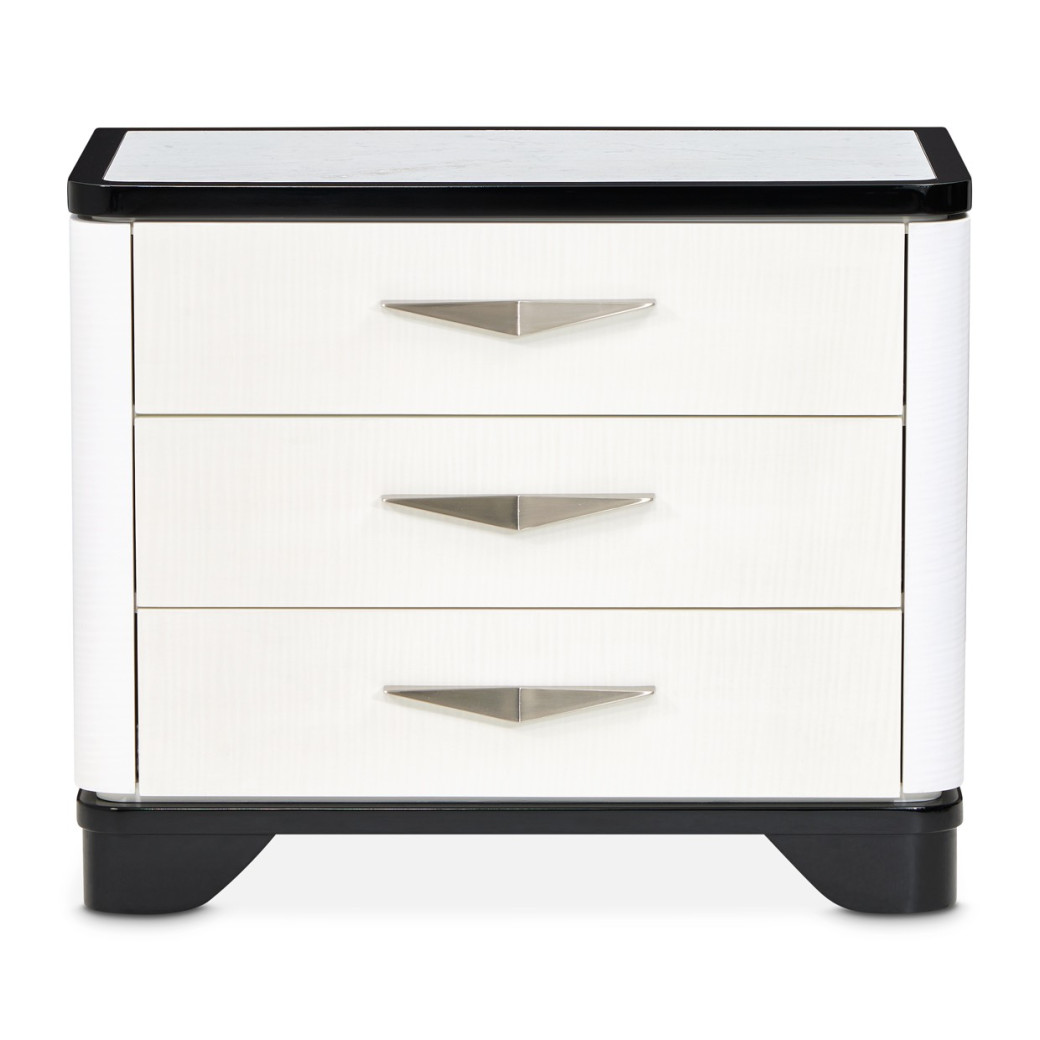 Nightstand, Large Piano Keyboard Tuxedo Collection By Michael Amini 9087042-832
