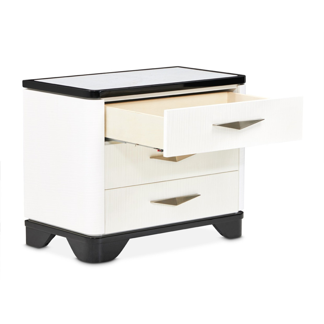 Nightstand, Large Piano Keyboard Tuxedo Collection By Michael Amini 9087042-832