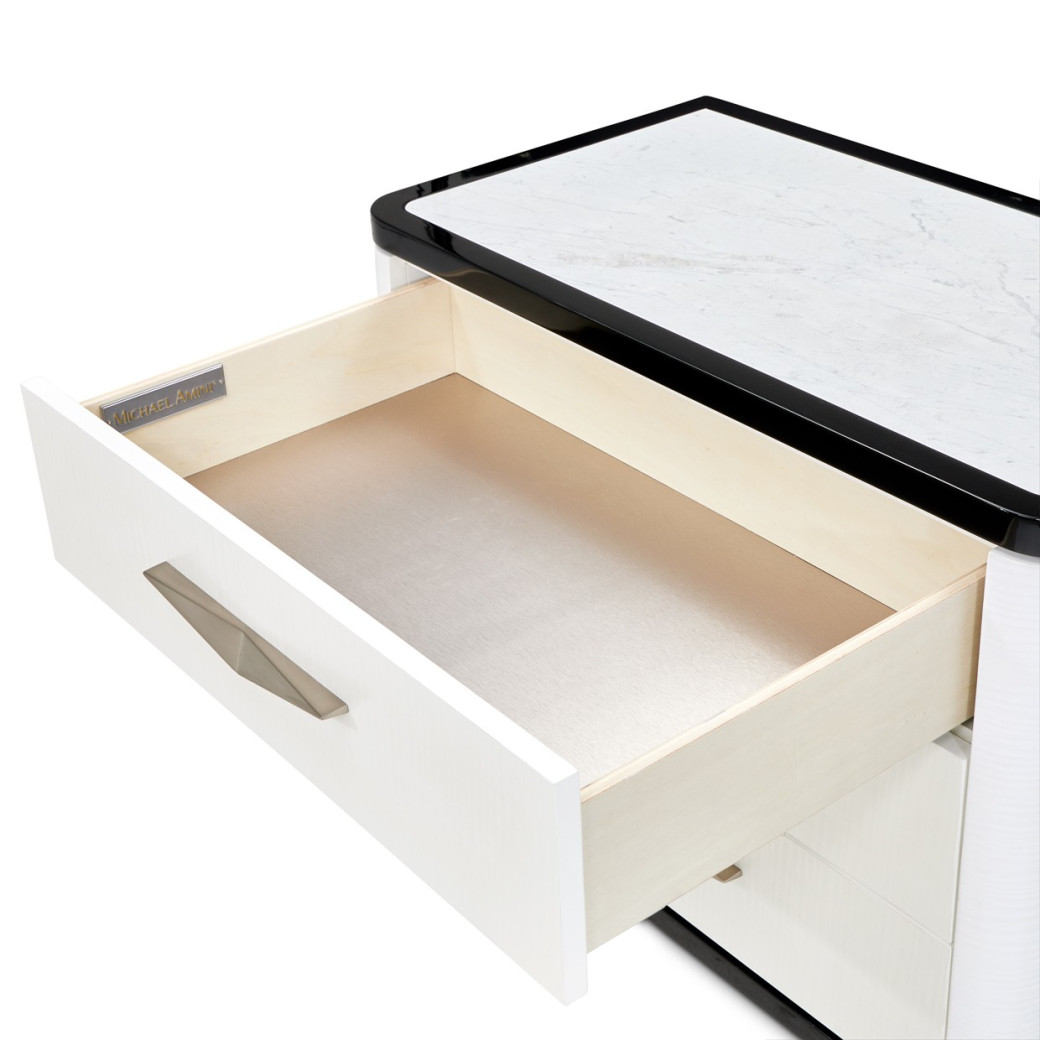 Nightstand, Large Piano Keyboard Tuxedo Collection By Michael Amini 9087042-832