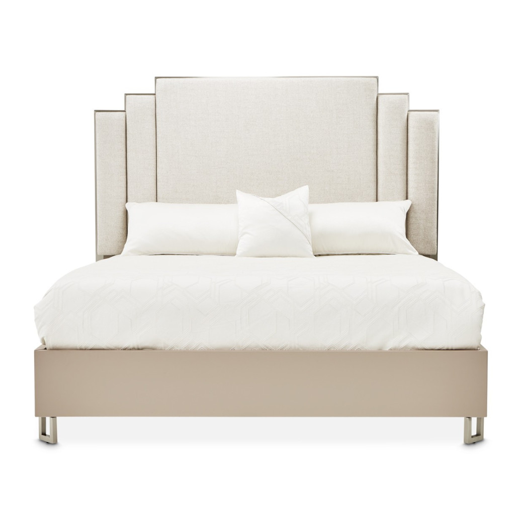 Eastern King Platform Bed Palm Gate Clay Collection By Michael Amini 9086000CEK3-833
