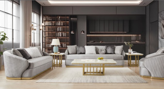 HD 7008 2PC Sofa & Loveseat European Style by Homey Design