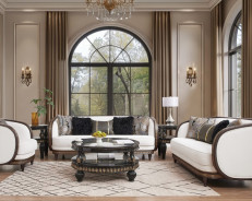 HD 9043 2PC Sofa & Loveseat Victorian Style by Homey Design