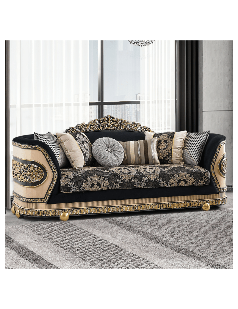 HD 9012 Homey Design Upholstery Living Room Set European Art Deco Style