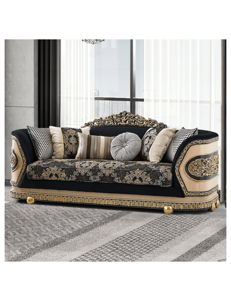 HD 9012 Homey Design Upholstery Living Room Set European Art Deco Style