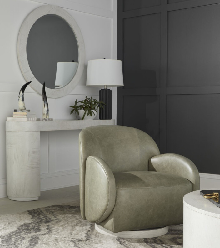 529526-5517 Rothko Pale Green Leather Swivel Chair Collection By A.R.T. Furniture Collections