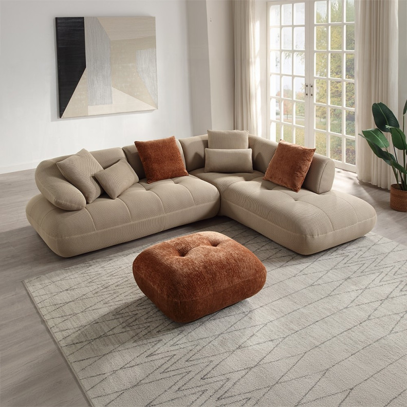LV03920 Carrick Sectional Sofa w/6 Pillows by Acme Furniture