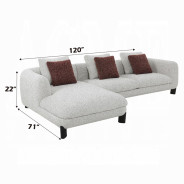 LV04280 Mardi Sectional Sofa w/3 Pillows by Acme Furniture
