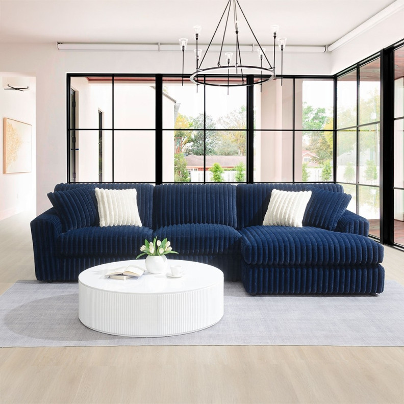 LV04400 Breton Sectional Sofa w/4 Pillows by Acme Furniture