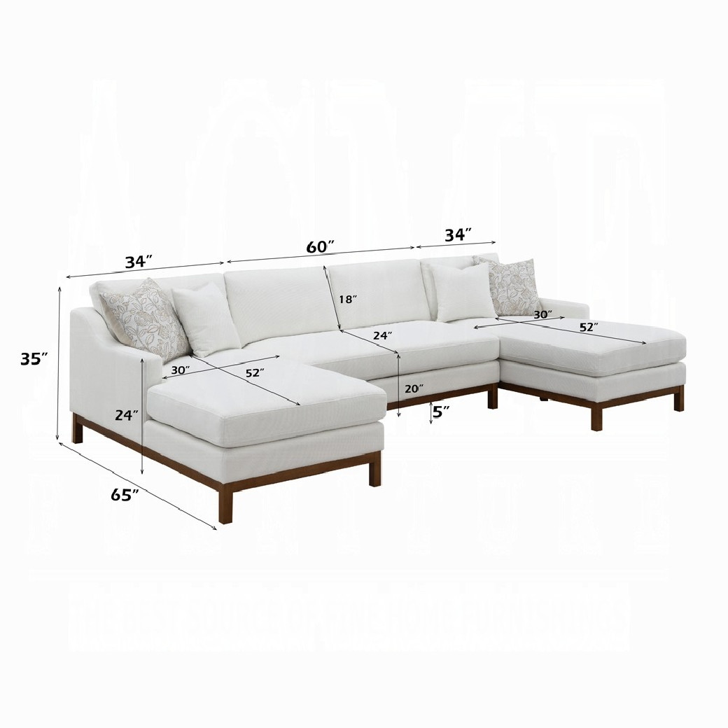 LV01881 Valiant Sectional Sofa W/4 Pillows By Acme Furniture