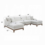 LV01881 Valiant Sectional Sofa W/4 Pillows By Acme Furniture